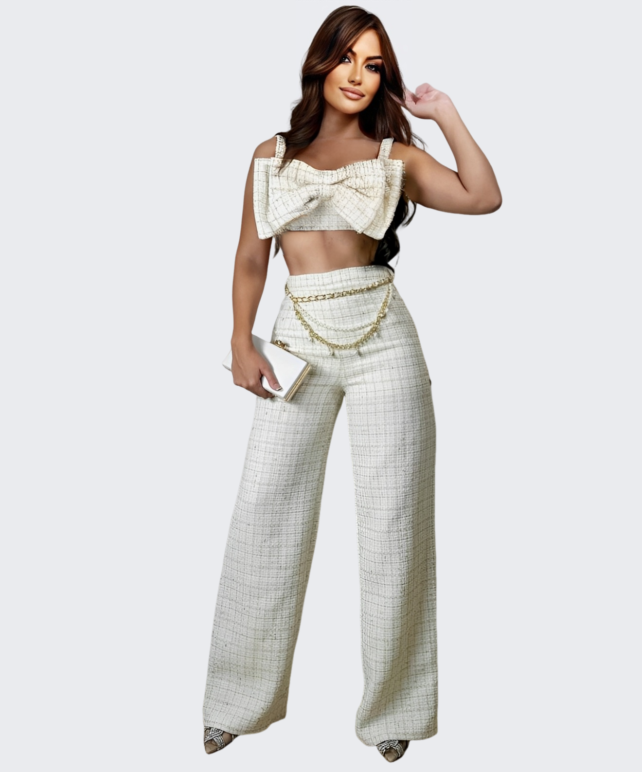 Crystal Tweed Bow Set